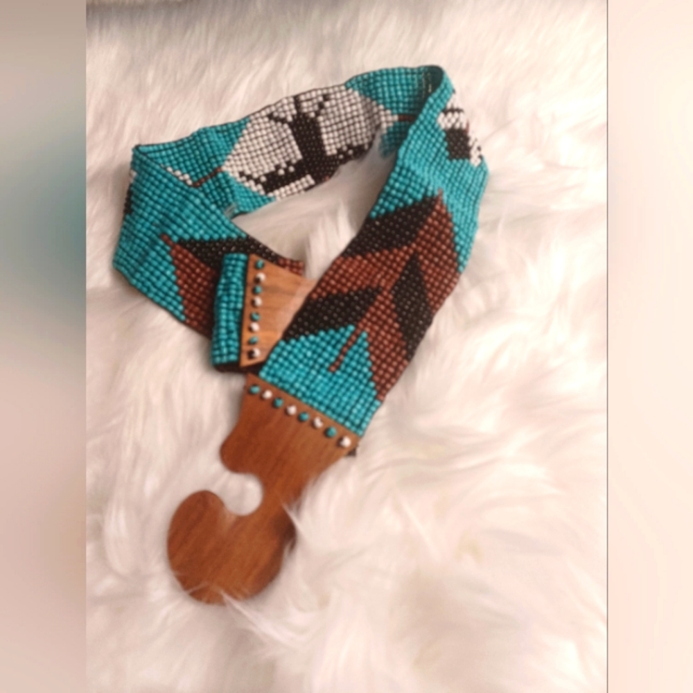 Artisan Crafted Tribal Beaded Belt